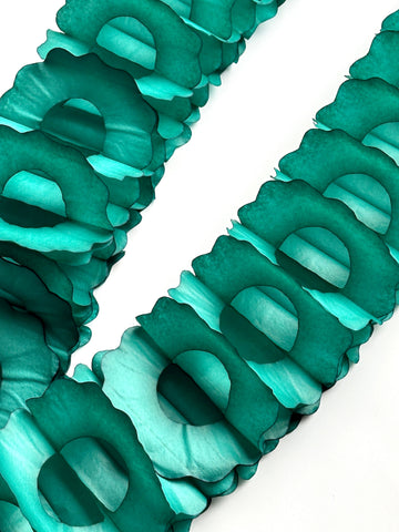 Teal Classic tissue Paper honeycomb Garland 360cm/11.8ft wedding, birthday, baby shower photo wall back drop Reusable Party Streamers