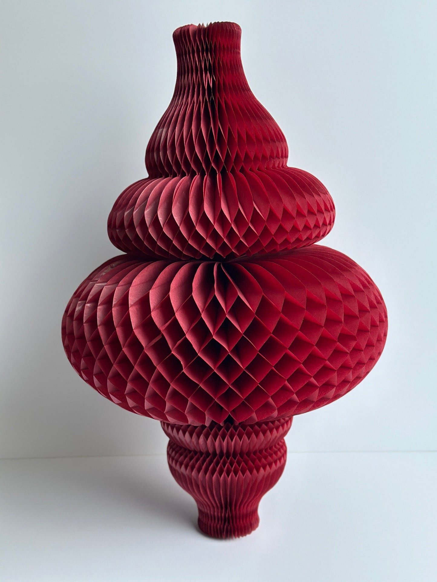 Burgundy Tissue Paper Honeycomb Ornaments: Wedding, Christmas Decor