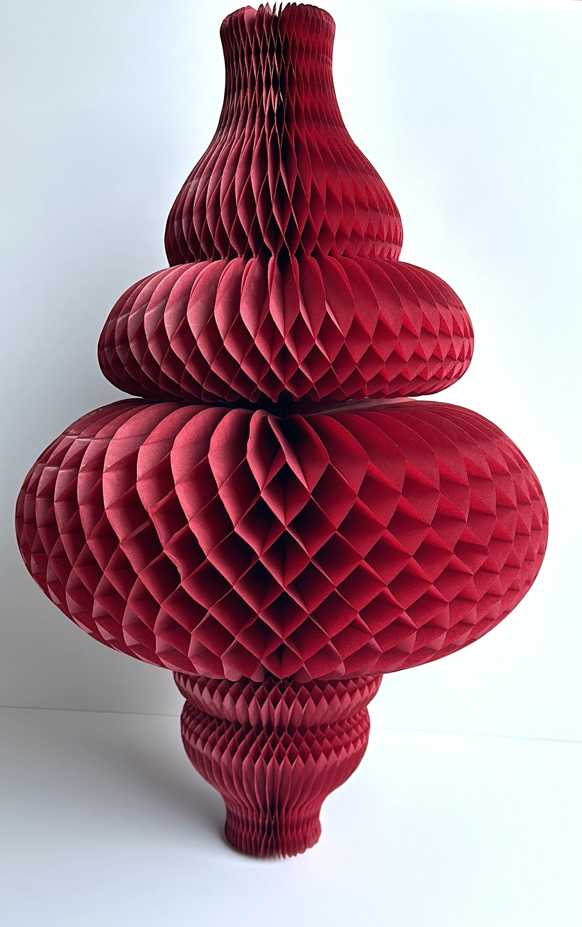 Burgundy Tissue Paper Honeycomb Ornaments: Wedding, Christmas Decor