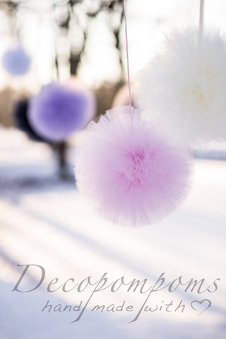 2 large tulle pom poms set | Large tulle balls | Tulle nursery decor wedding decor