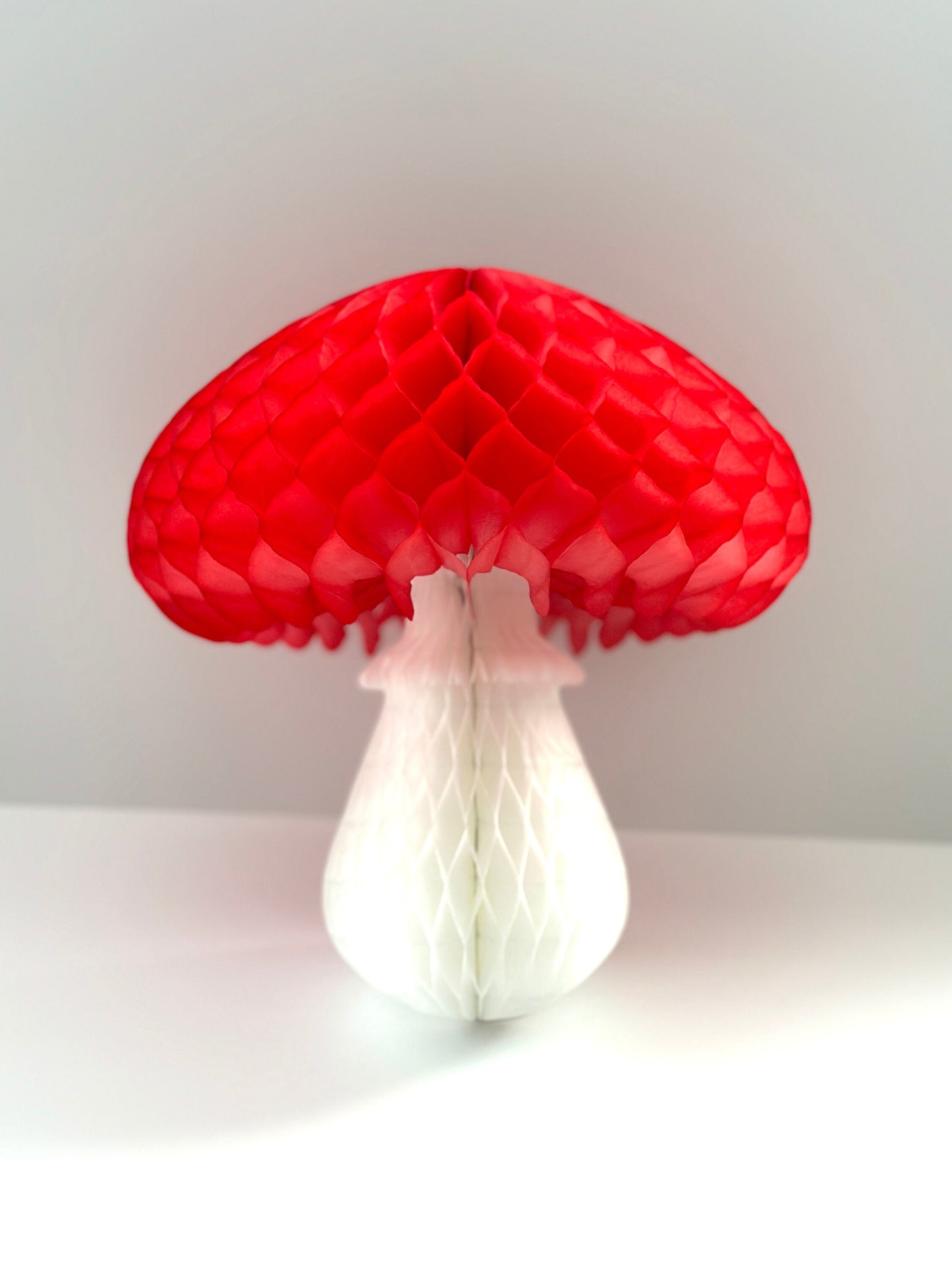Large 3D Paper Honeycomb Mushroom - 46cm (18") Forest Fairy Party Decor, Toadstool for Fall Baby Shower, Woodland Birthday Decorations