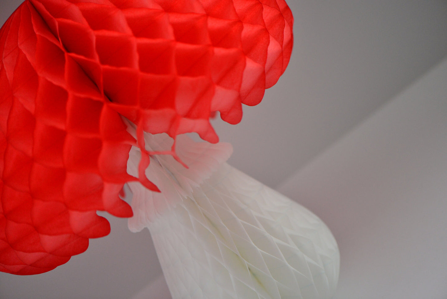 Large 3D Paper Honeycomb Mushroom - 46cm (18") Forest Fairy Party Decor, Toadstool for Fall Baby Shower, Woodland Birthday Decorations