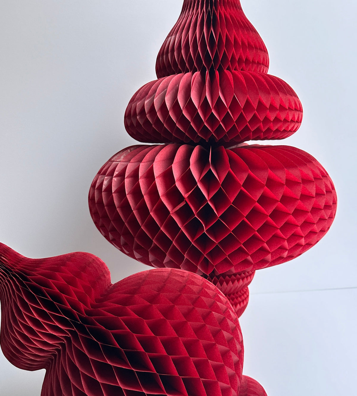 Burgundy Tissue Paper Honeycomb Ornaments: Wedding, Christmas Decor
