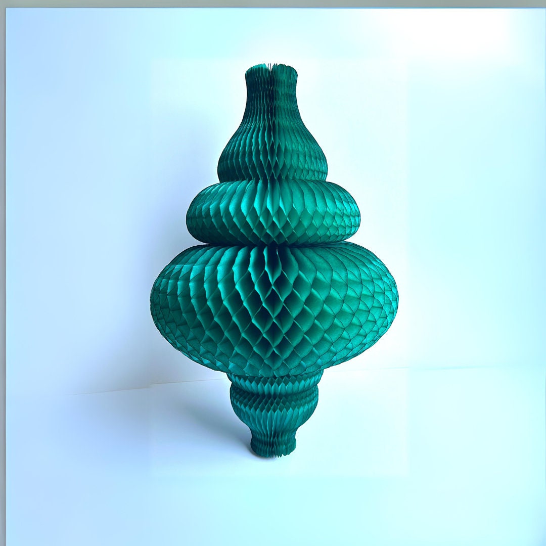 Huge Teal Paper Honeycomb Ornaments 67cm (26") Party Decorations, Christmas, New Year, Wedding, Shop displays, and Event Decor eco friendly