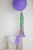 Lavender Giant Balloon with Violet and Green Paper Tassel Tail – Customizable Party Decor for Baby Showers, Weddings, Birthdays and More