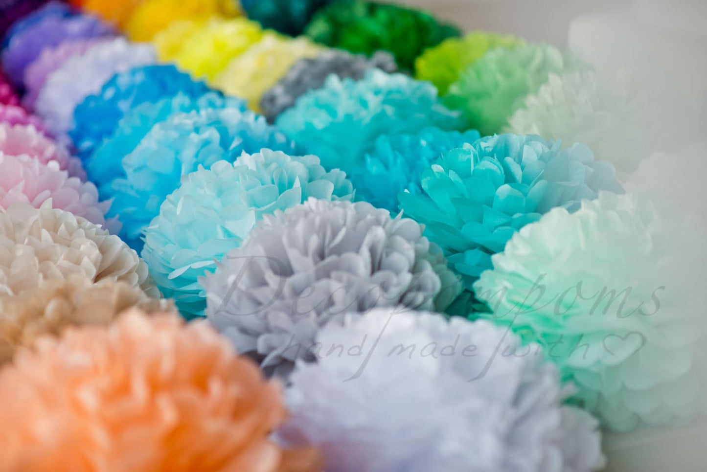 Tissue paper pom pom set of 30 | Wedding paper pom poms | Pastel paper flowers | Wedding decor