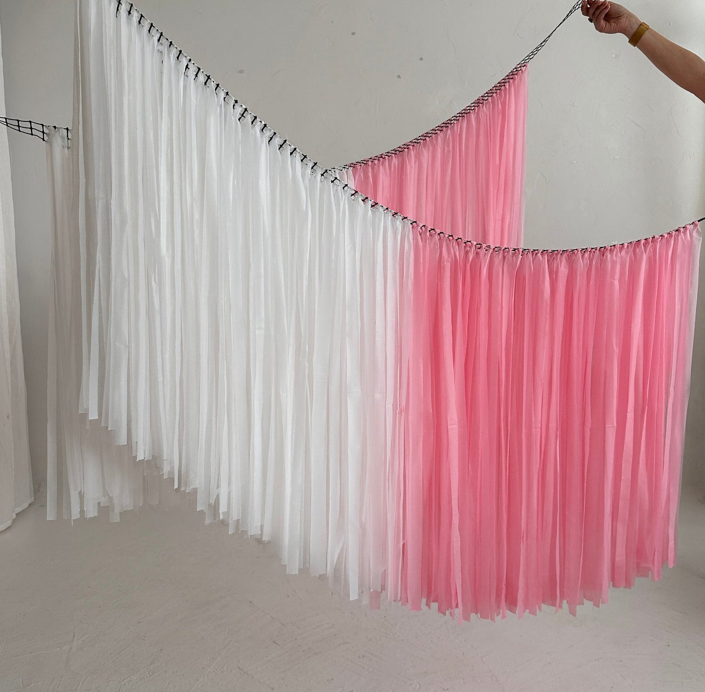 Ceiling Fringe Garland with Strands – Hanging Ceiling Decoration for Weddings, Baby Showers and Parties
