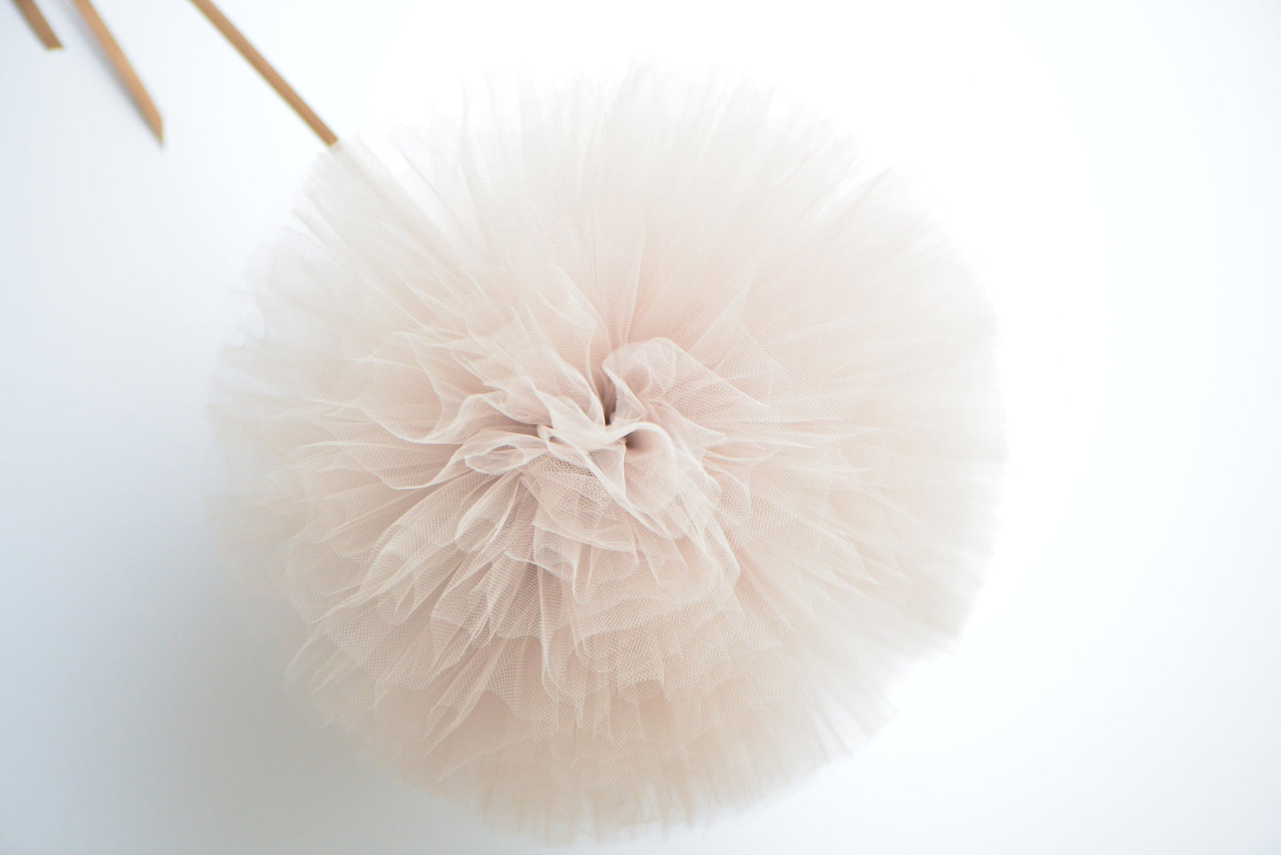 Tan Tulle Pom Pom party decorations various sizes neutral wedding baby shower nursery room birthday party summer tea party decorations