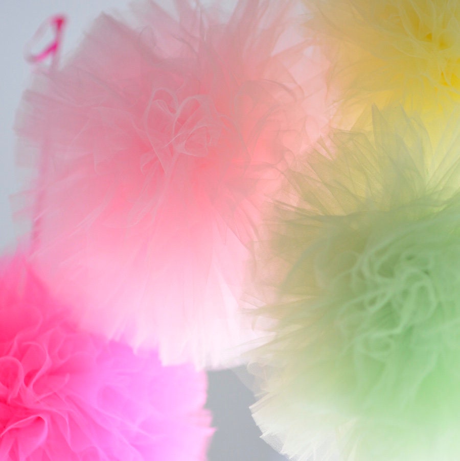 Baby pink tulle pom poms party decorations wedding, birthday party Baby Bed Canopy decor gift baby shower gift  Pom-Pom Wand
