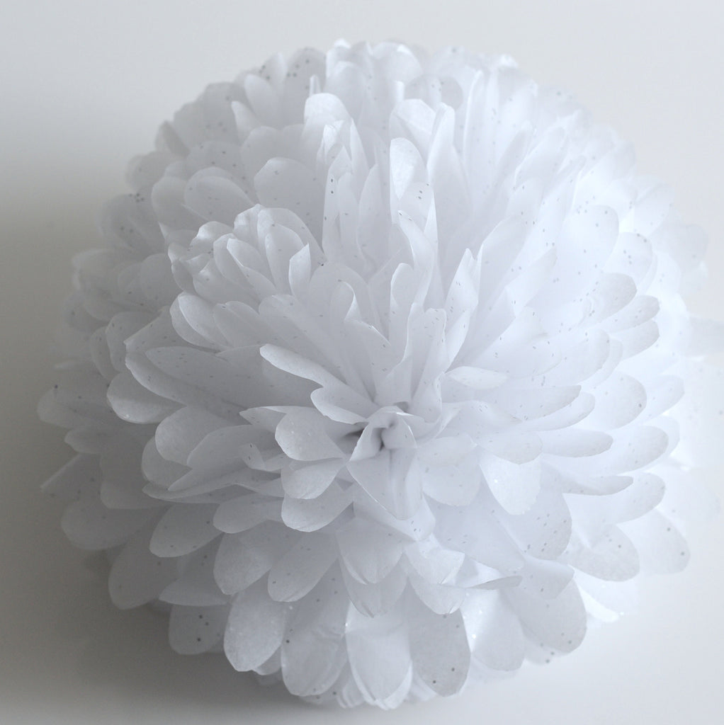 White tissue paper pom pom party decorations various sizes wedding birthday party baby shower venue bridal shower decor