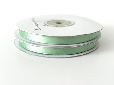 Sage Green Satin Ribbon 6mm/12mm high quality Solid light green Color Fabric Ribbon for Gift Wrapping, Crafting, Balloons, Sewing, and Bows