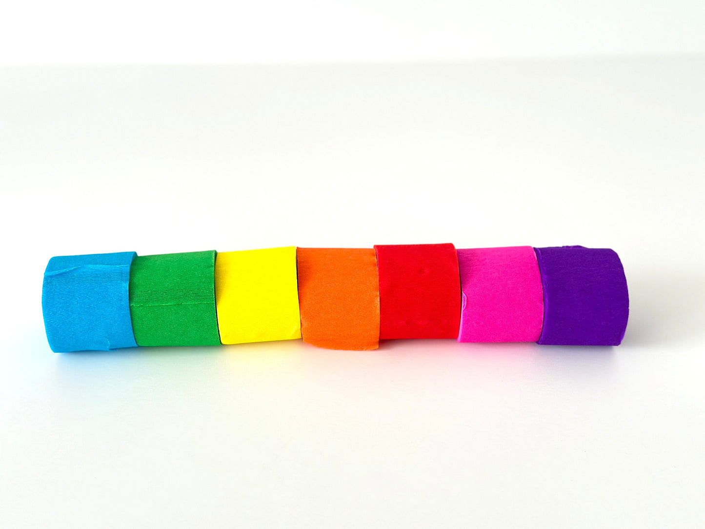Rainbow colours crepe paper party streamers party decorations 7 colours70 Metres bright pom of colours birthday party wedding baby shower
