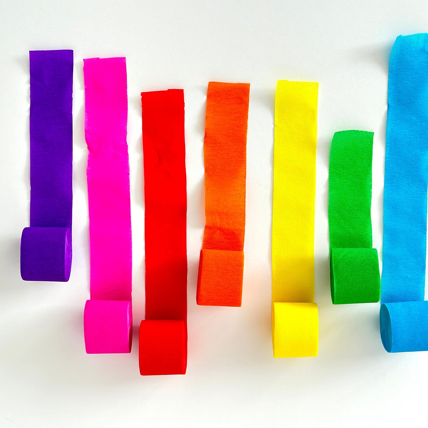 Rainbow colours crepe paper party streamers party decorations 7 colours70 Metres bright pom of colours birthday party wedding baby shower