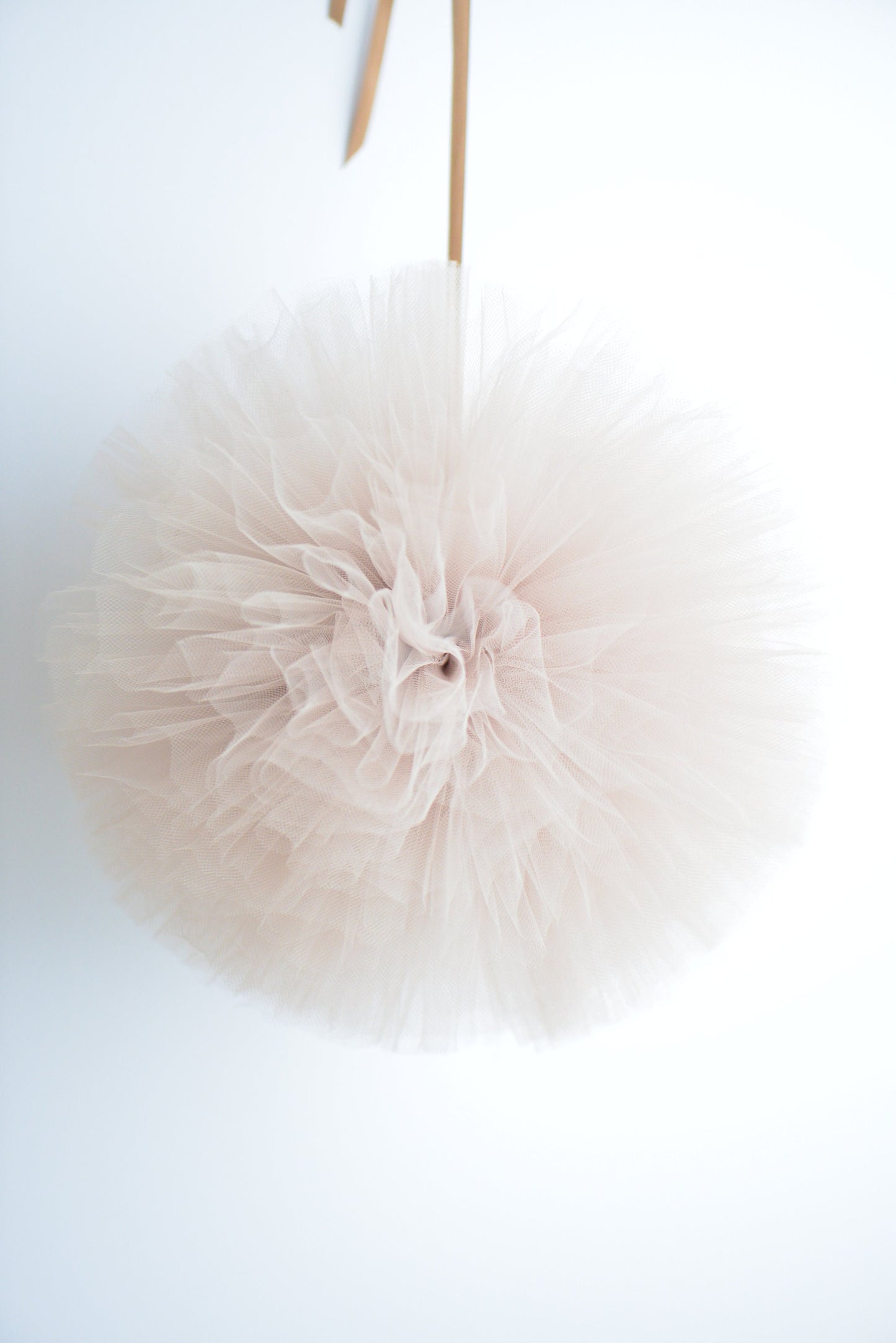 Tan Tulle Pom Pom party decorations various sizes neutral wedding baby shower nursery room birthday party summer tea party decorations