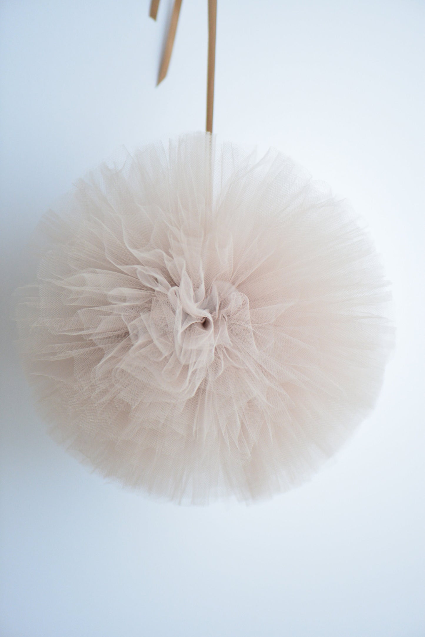 Tan Tulle Pom Pom party decorations various sizes neutral wedding baby shower nursery room birthday party summer tea party decorations