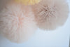 Neutral tulle pom poms set high quality soft tulle pom poms Baby shower nursery decorations 4 sizes available custom colors available