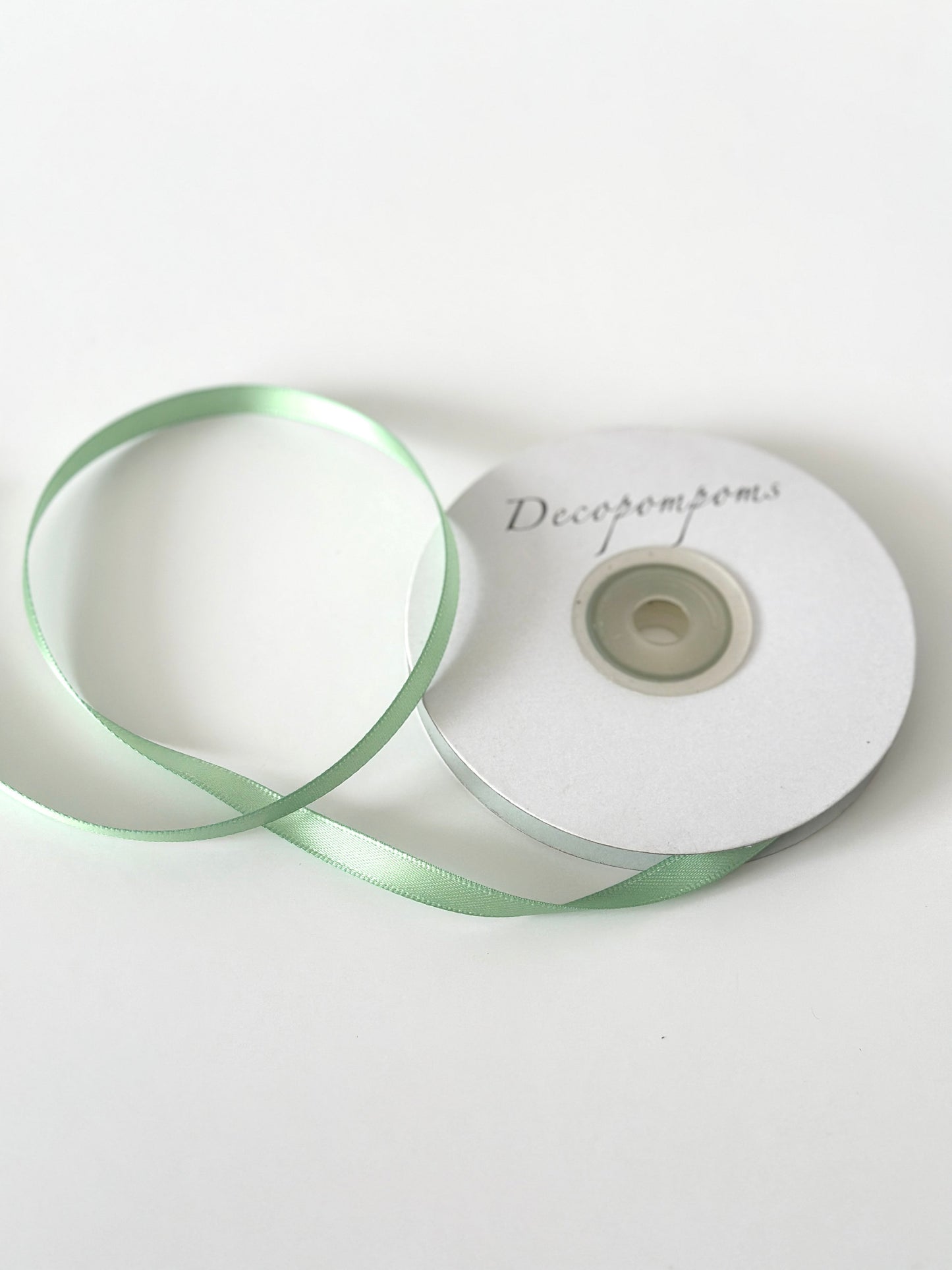 Sage green double sided satin ribbon roll