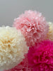 Ivory paper pom poms | Paper flower decor | Ivory wedding decor | Rustic wedding decor | Nursery decor