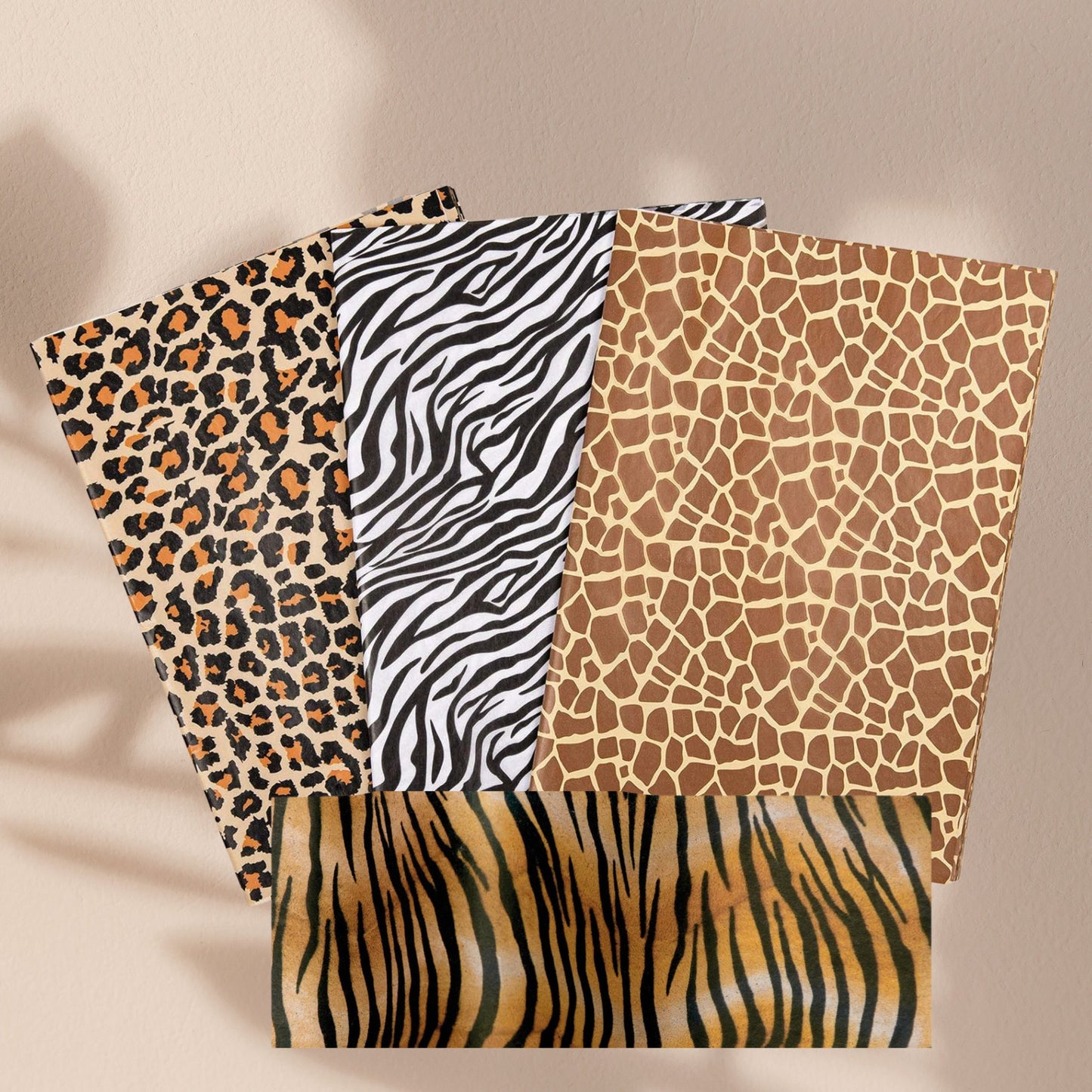 Wild Animal Pattern Tissue Paper - Jungle Print Gift Wrap - 20 Sheets - Birthday Party Supplies, Gift Wrapping Supplies
