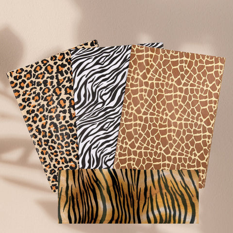Wild Animal Pattern Tissue Paper - Jungle Print Gift Wrap - 20 Sheets - Birthday Party Supplies, Gift Wrapping Supplies