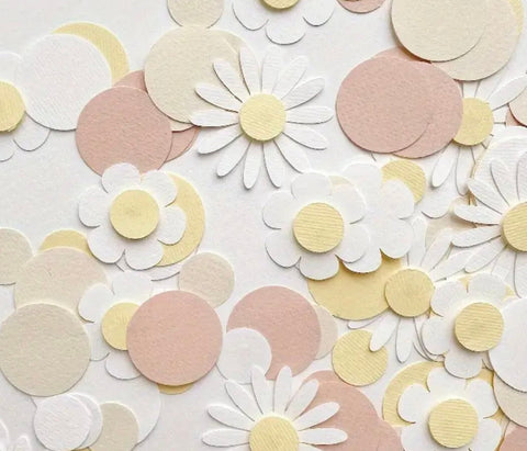 Daisy Flower Paper Confetti Wedding Table Birthday Party Gift Box Paper Flowers 15g floral Style Confetti blush, ivory, white, yellow