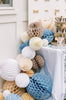 Paper Honeycomb Set party decorations of 6 psc |dusty blue, white, ivory, taupe, kraft  Decorations for wedding, birthday party, baby shower