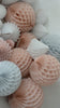 dusty pink, white, tan, Light grey and blush paper Honeycomb Balls Set - Paper Decorations