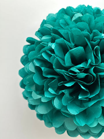 Teal tissue paper pom pom party decorations- various sizes-  wedding, Birthday party, hen party, bridal shower decor eco friendly decor gift