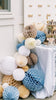 Paper Honeycomb Set party decorations of 6 psc |dusty blue, white, ivory, taupe, kraft  Decorations for wedding, birthday party, baby shower