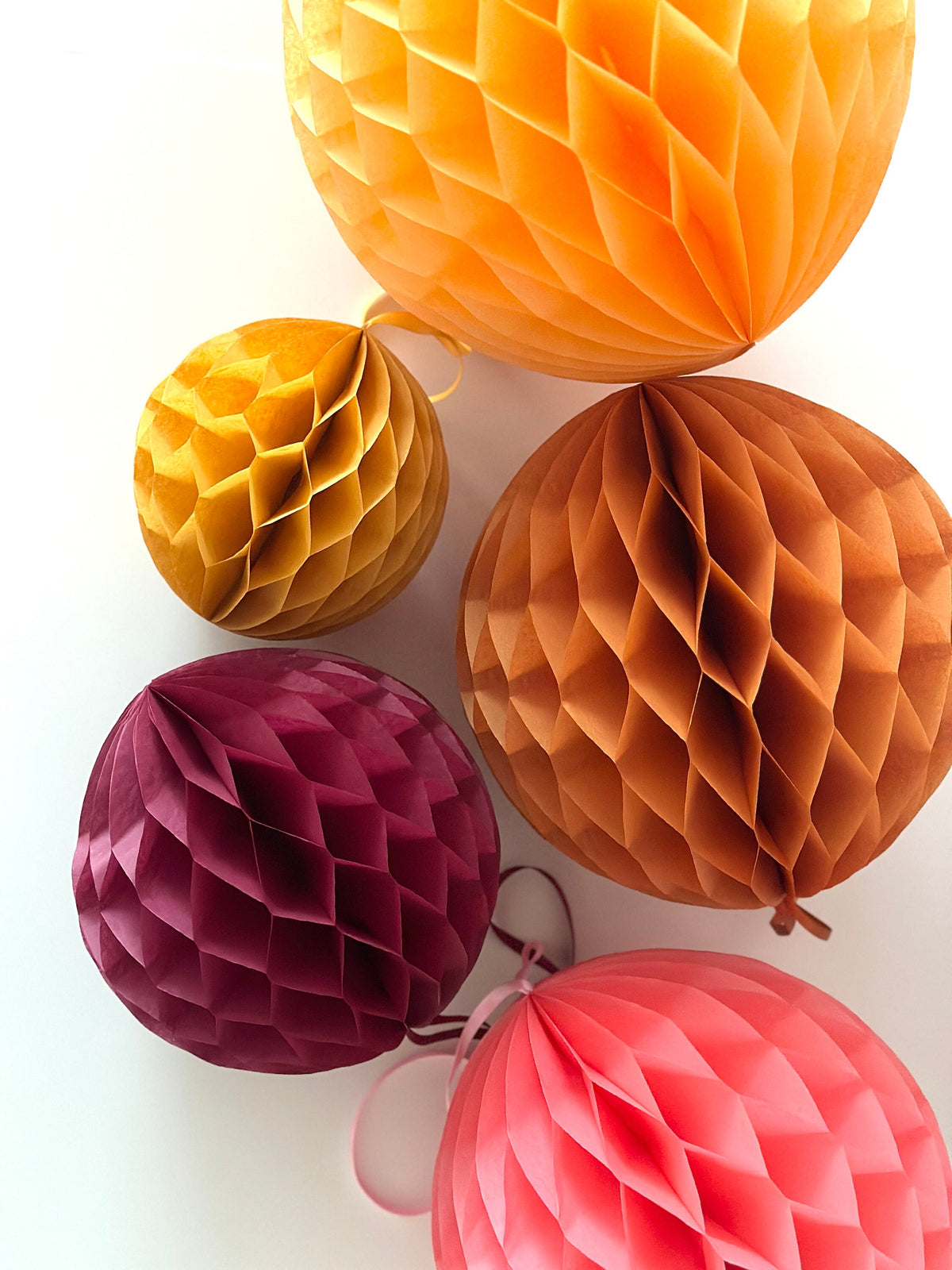 Burnt orange paper honeycomb ball party decorations burnt orange wedding birthday party Christmas fall home baby shower bridal shower decor