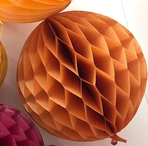 Burnt orange paper honeycomb ball party decorations burnt orange wedding birthday party Christmas fall home baby shower bridal shower decor