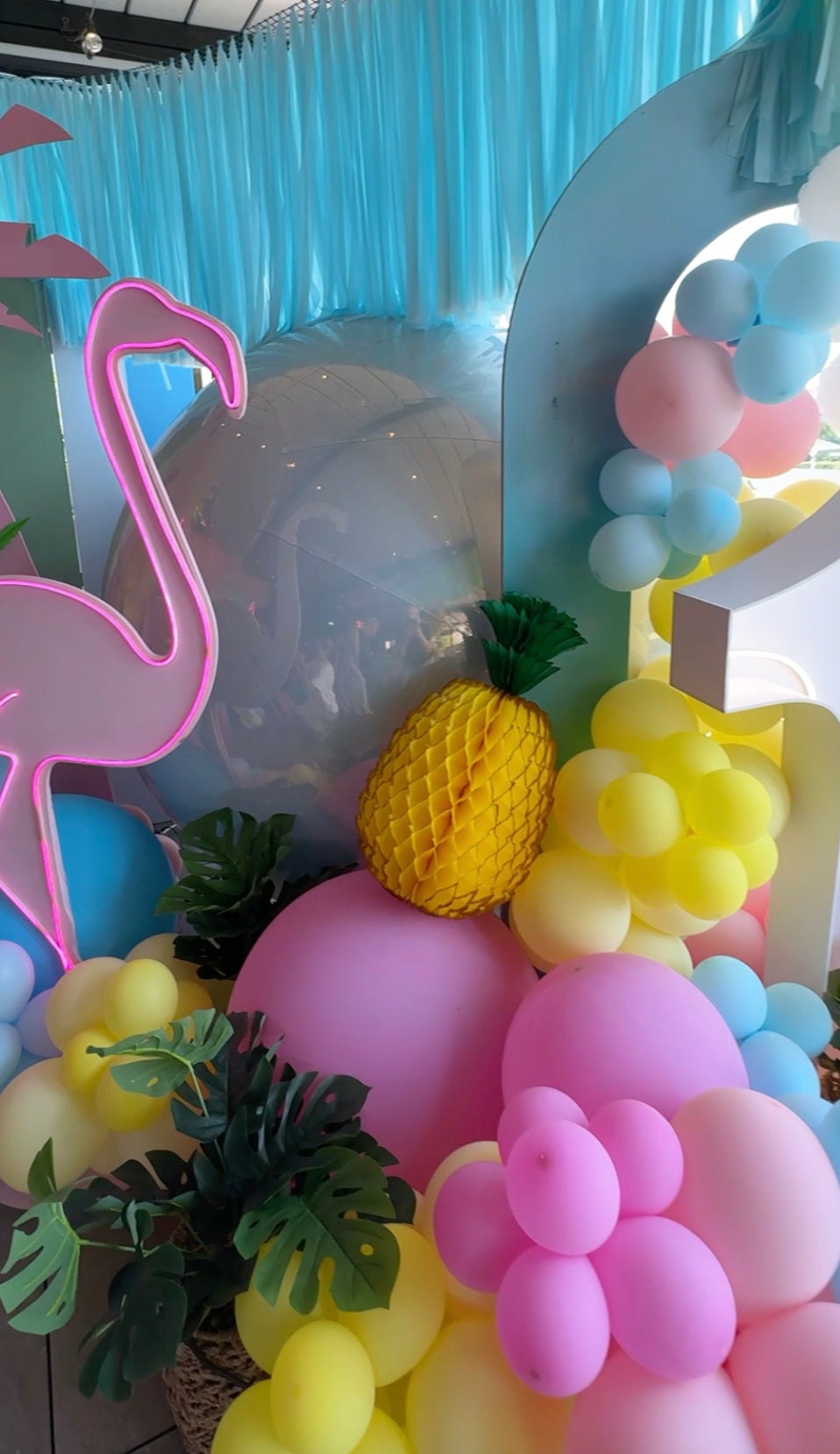 Large Honeycomb Paper Pineapple party decoration for Birthday Celebration - 53cm  / 21” Yellow Tutti Frutti Party Decorations bridal shower