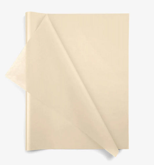 Beige tissue paper sheets high quality 20x30" khaki acid free retail packaging neutral colour gift wrapping craft art project biodegradable