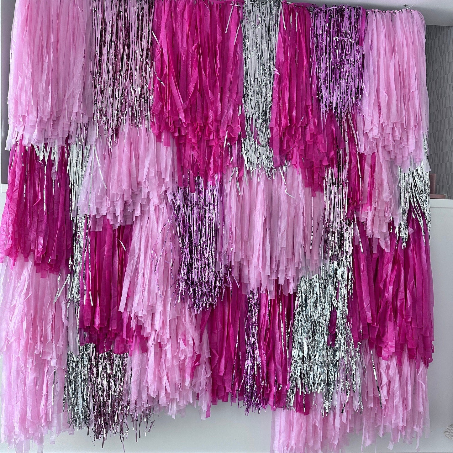 Custom Colour Fringe Backdrop Wall | Streamer Photo Backdrop | Event Decoration