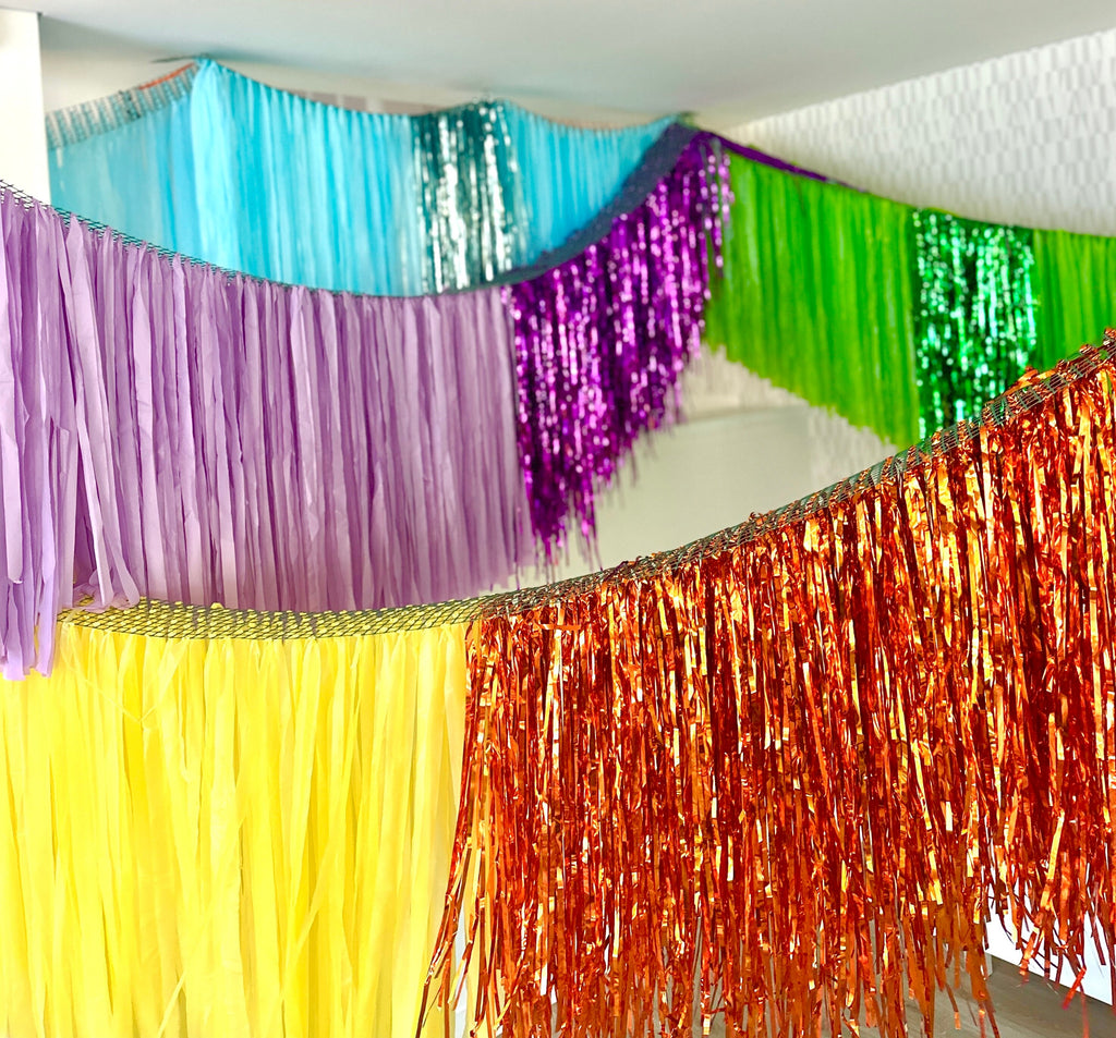 CUSTOM Ceiling Aerials Fringe with Strands tent ceiling fringe Birthday party Decor Wedding Ceiling fringe dance floor fiesta ceiling fringe