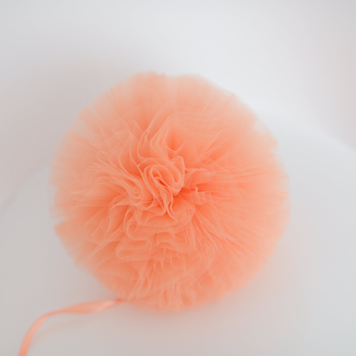 Peach Tulle Pom Poms for wedding decor Tulle balls baby shower bridal shower kids room home decor gift