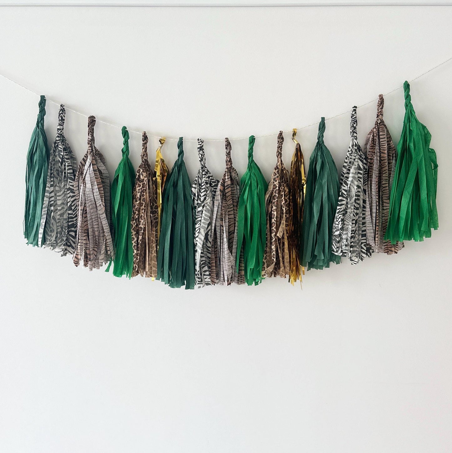 Safari Birthday Paper Tassel Garland: Animal Print Party Decor