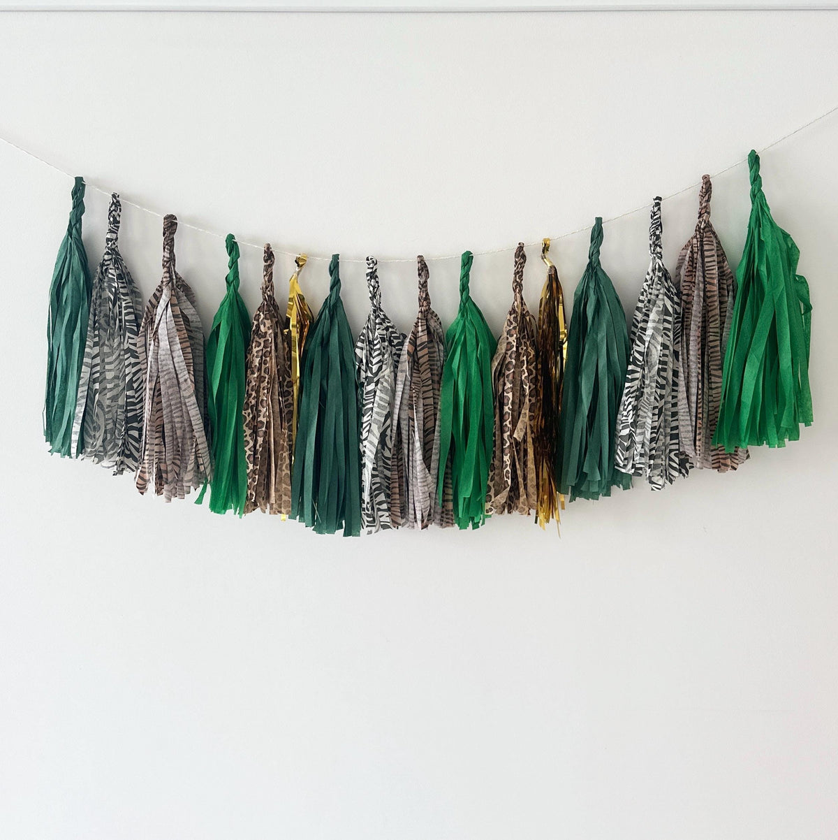 Safari Birthday Paper Tassel Garland: Animal Print Party Decor