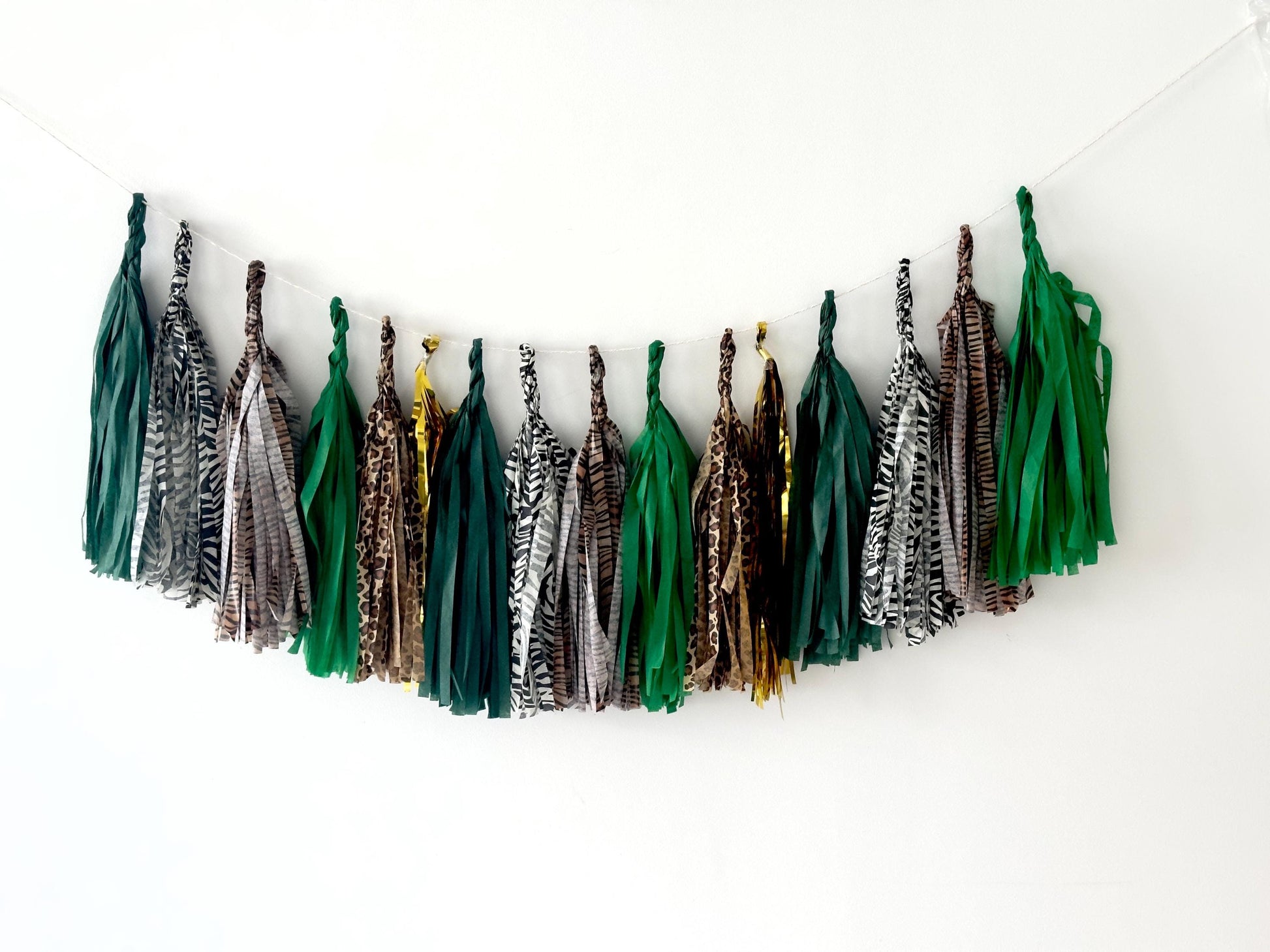Safari Birthday Paper Tassel Garland: Animal Print Party Decor