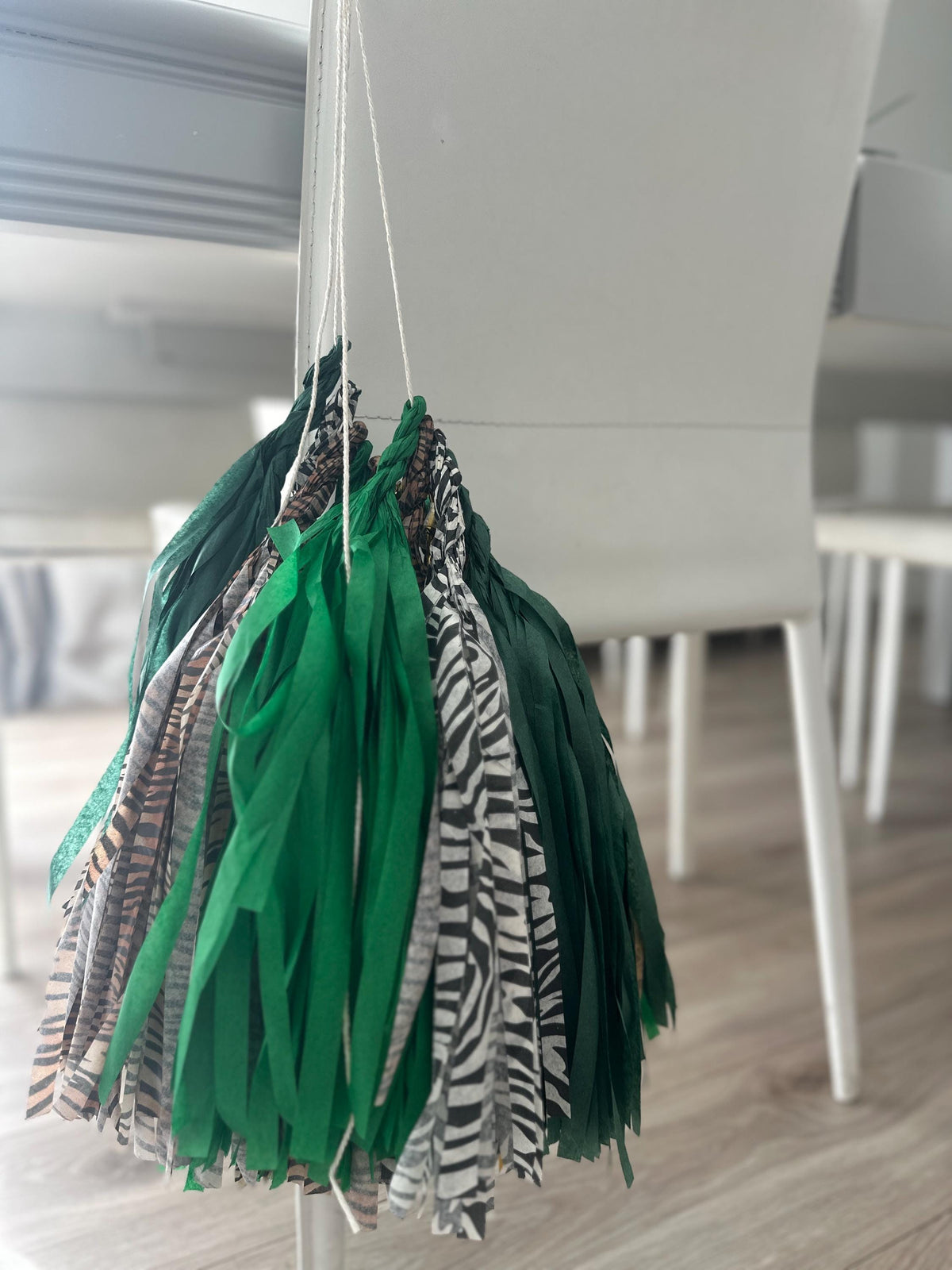Safari Birthday Paper Tassel Garland: Animal Print Party Decor