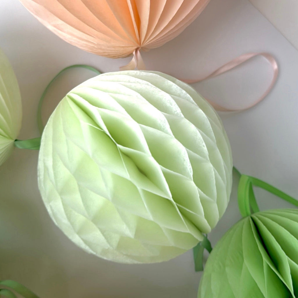 Pale mint paper honeycomb ball party decorations Wedding Baby shower Bridal shower decor pale green home decor gift eco friendly event decor