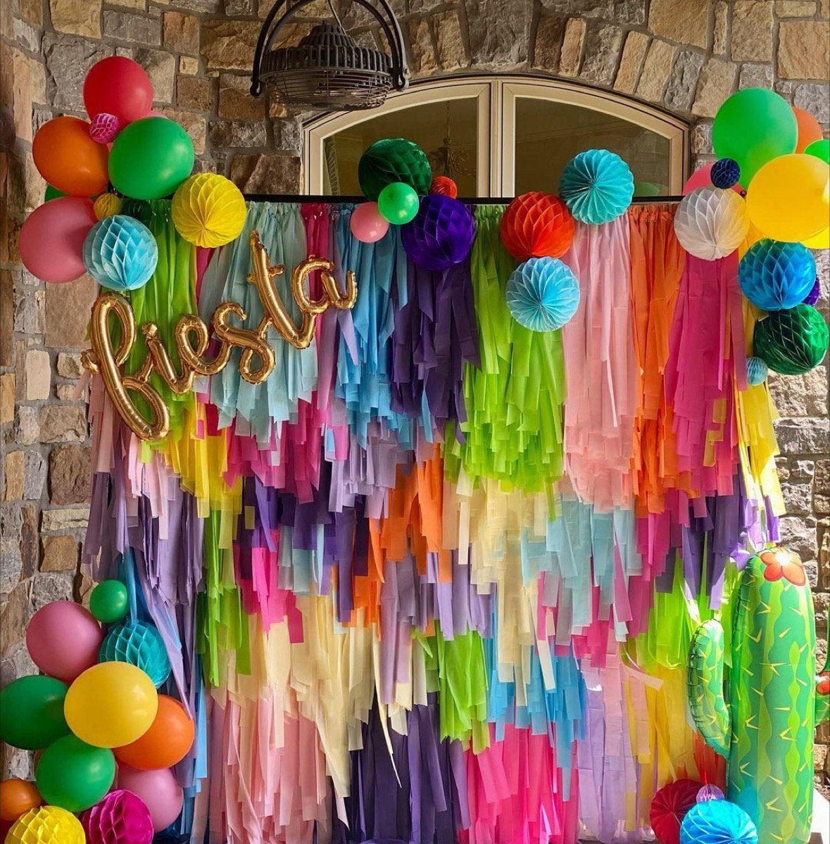 Custom Color Fringe Backdrop SECTION: Party Photo Wall, Split Order Option