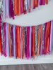 Orange Sherbet, Pink, Lavender, and Silver Fringe Garland party decorations fringe wall for Birthday Event Decor Aerial Streamer Garland