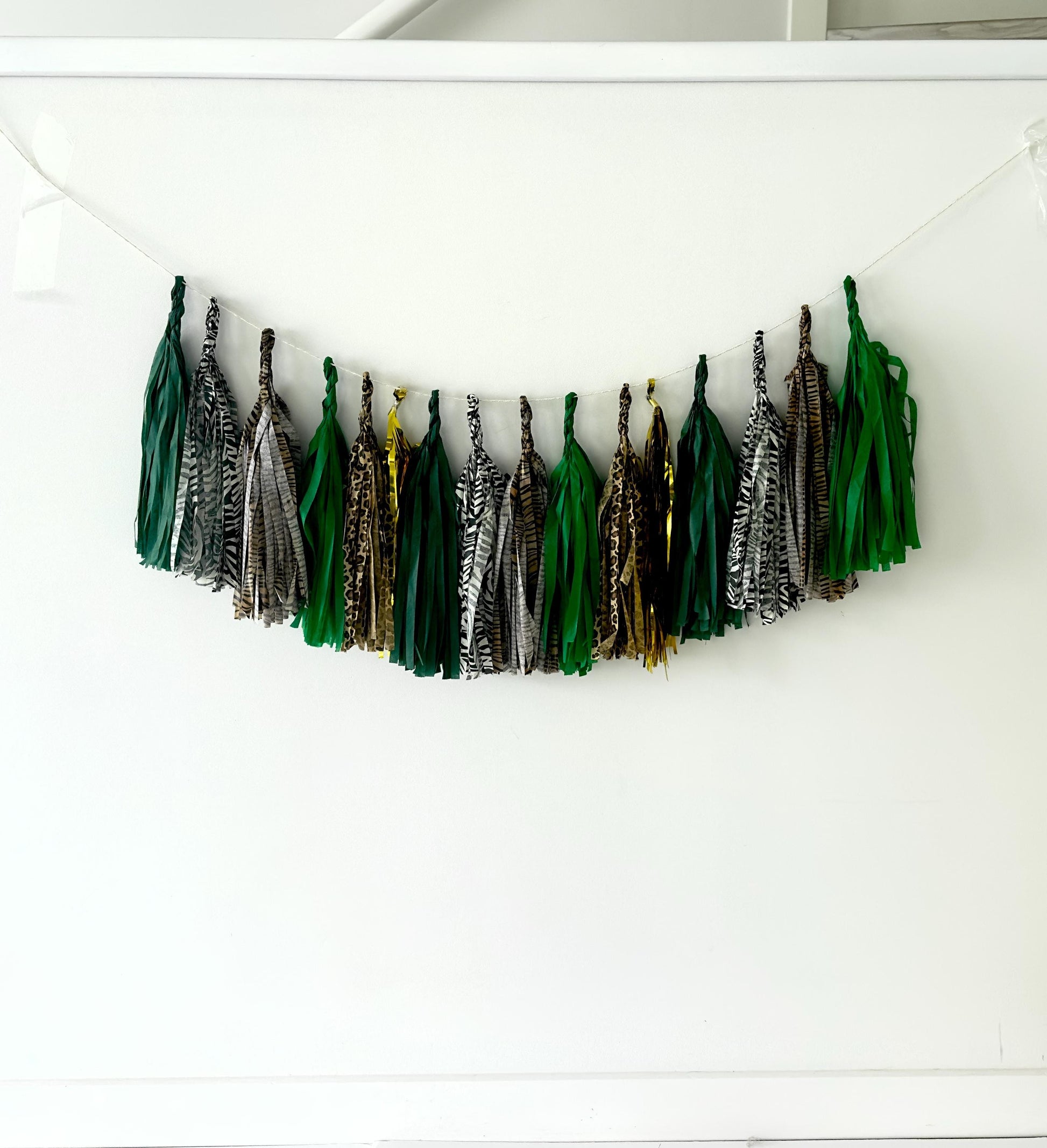 Safari Birthday Paper Tassel Garland: Animal Print Party Decor