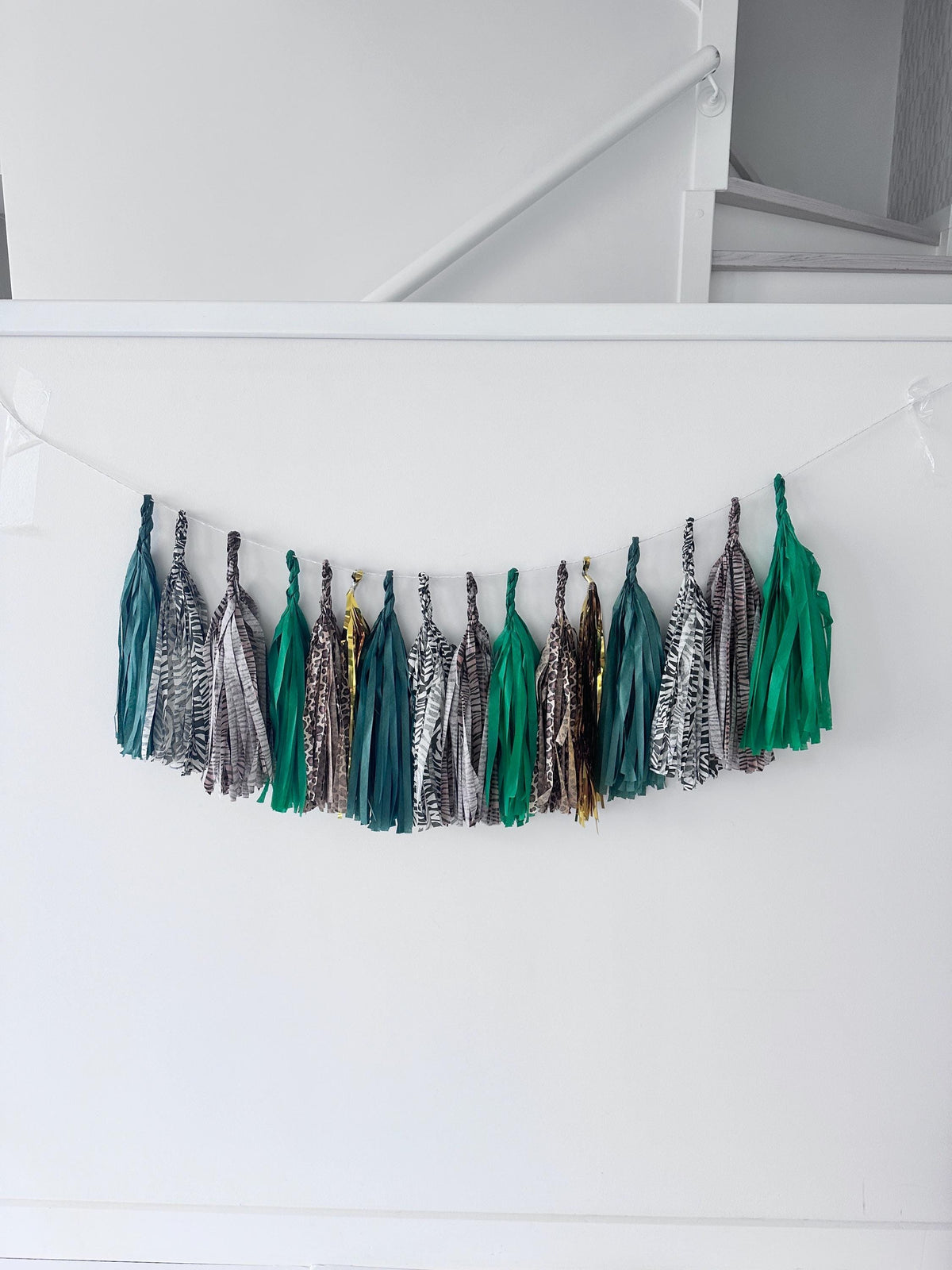 Safari Birthday Paper Tassel Garland: Animal Print Party Decor