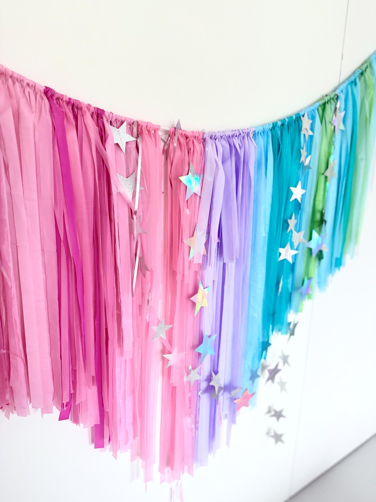 Pastel Fringe Tassel Garland – Reusable Party Backdrop for Birthdays, Baby Showers, Weddings, Unicorn & Mermaid Theme Decorations