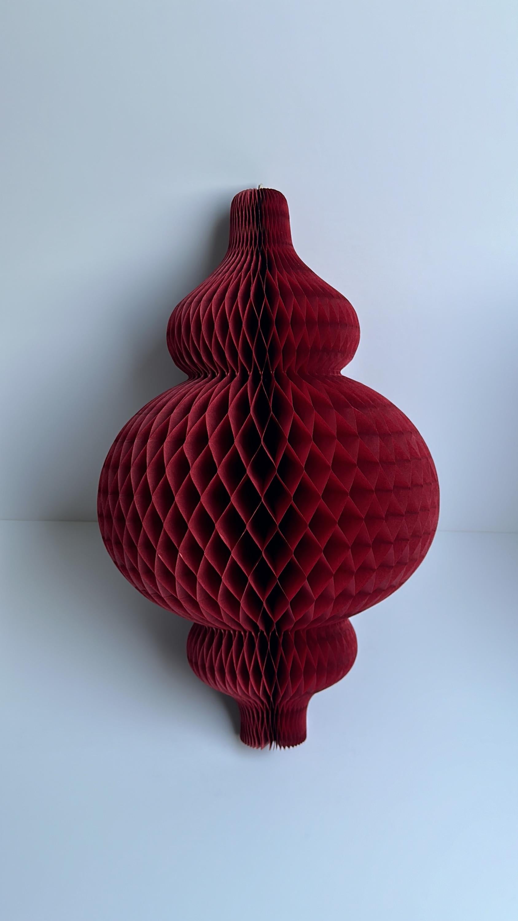 Burgundy Paper Honeycomb Decorations – Large Hanging Tissue Decor for Events