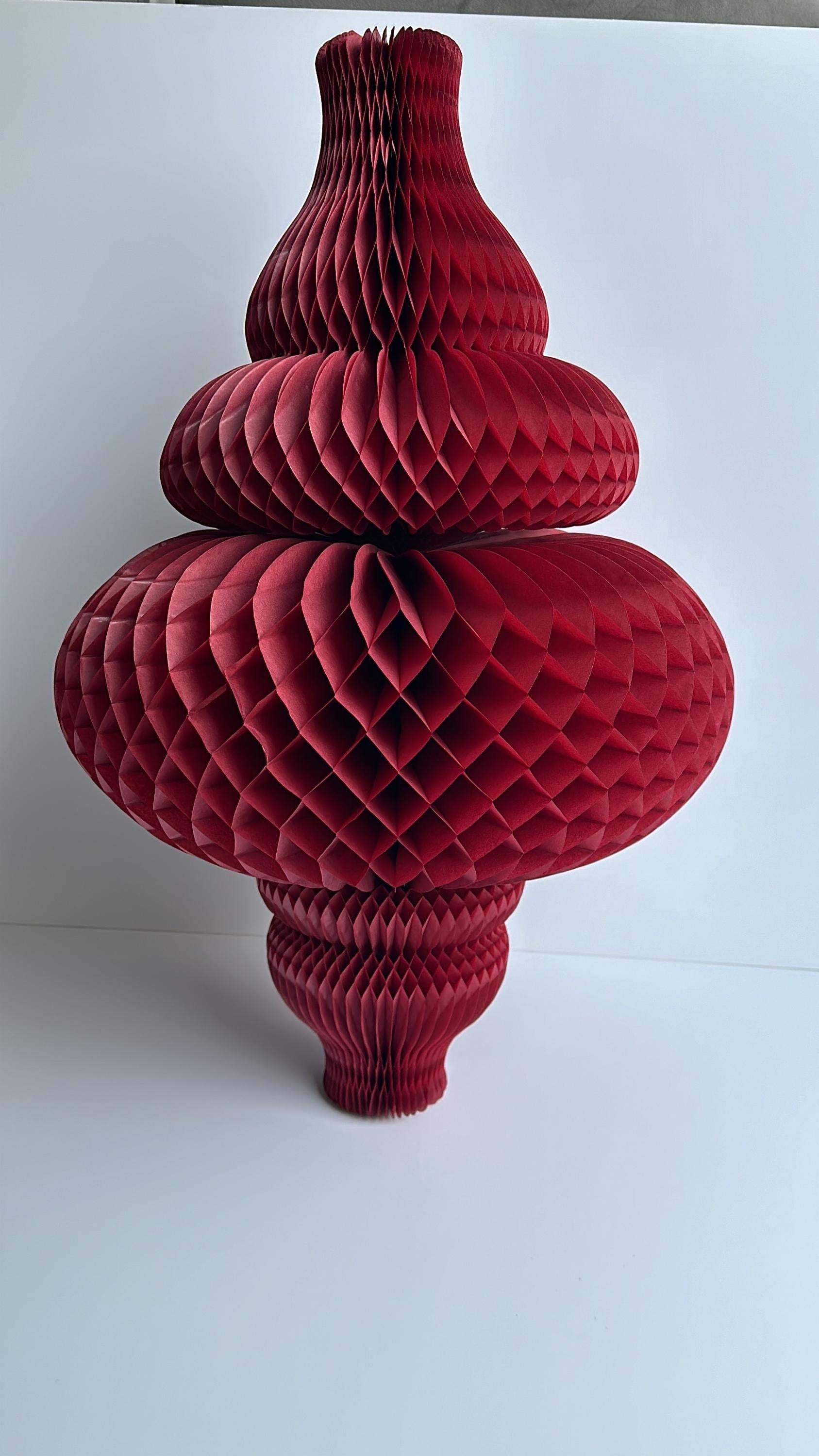 Burgundy Paper Honeycomb Decorations – Large Hanging Tissue Decor for Events