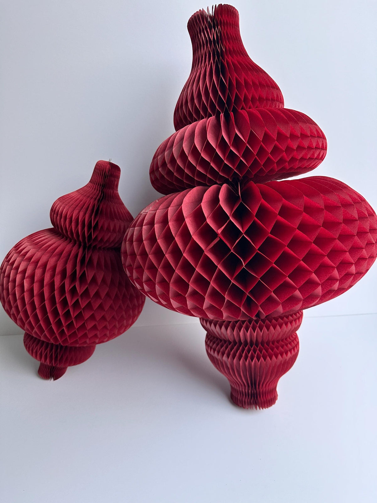 Burgundy Paper Honeycomb Decorations – Large Hanging Tissue Decor for Events