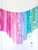 Pastel Fringe Tassel Garland – Reusable Party Backdrop for Birthdays, Baby Showers, Weddings, Unicorn & Mermaid Theme Decorations